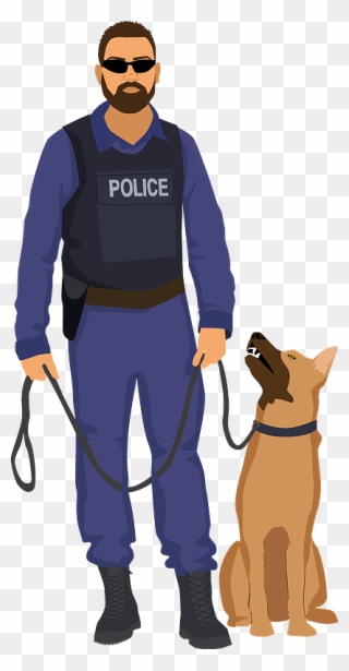 Policeman With A Dog Clipart - Companion Dog - Png Download