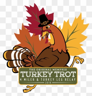 Memphis Turkey Trot 4 Miler And Turkey Leg Relay - Cartoon Fall Leaves Png Clipart