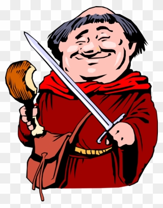 Vector Illustration Of Robin Hood"s Friar Tuck Enjoys - Friar Tuck Turkey Leg Clipart