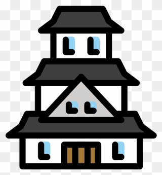 Japanese Castle Emoji Clipart - Pagoda - Png Download