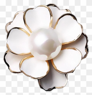 Love Jewellery Pearls Camellia Brooch Pearl Imitation - Brooch Clipart