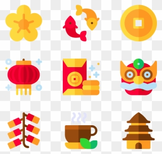 Fan Clipart Chineese - New Year Vector Icon Png Transparent Png