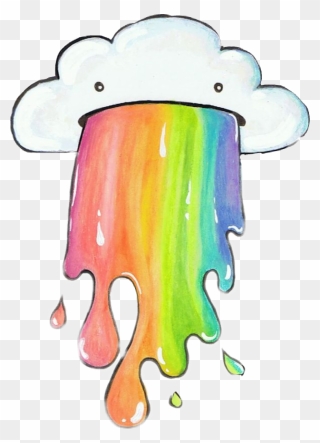 #cloud #rainbow #vomit - Cloud Barfing Rainbows Clipart