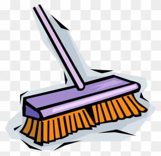 Vector Illustration Of Cleaning Broom Sweeping - Push Broom Clipart - Png Download
