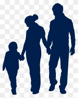 Family Child Silhouette Clip Art - Parent And Child Silhouette Png Transparent Png