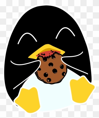 Nom Nom Tux Clip Arts - Penguin Eating Cookies - Png Download