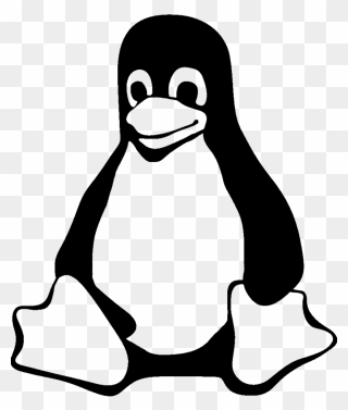Penguins Clipart Stencil - Linux Black And White - Png Download