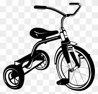 Tricycle Clipart Black And White , Transparent Cartoon - Tricycle Clip Art - Png Download