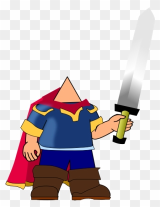 Game Hero With Sword - Man With A Sword Cartoon Clipart