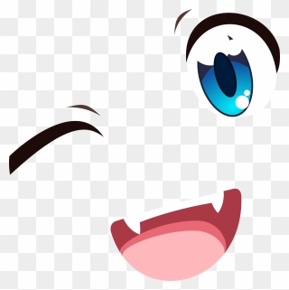 Blue Eyes Wink Open - Anime Eyes And Mouth Clipart