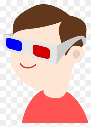 Kid With 3d Glasses - Polarized 3d System Clipart