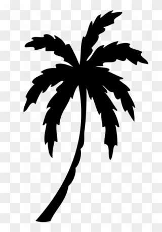 Transparent Island Clipart - Black Palm Tree Clipart - Png Download