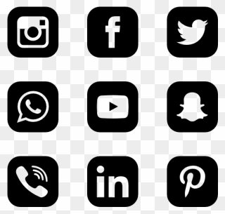 Library Of Social Media Icons Freeuse Stock Png Files - Transparent Background Social Media Icons Png Clipart