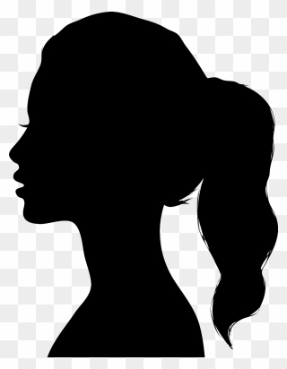 Woman Side Profile Silhouette Clipart