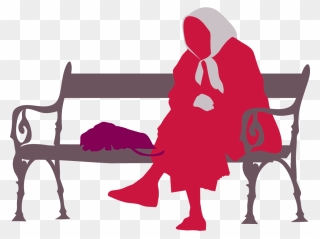 Old Lady Sitting Silhouette Transparent Clipart