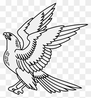 Bird Rising In Heraldry Clipart