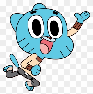 Gumball Watterson Waving - Character The Amazing World Of Gumball Clipart