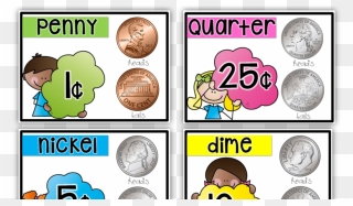Transparent Penny Nickel Dime Quarter Clipart - Penny Nickel Dime Quarter Cartoon - Png Download