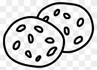 Cookies Dessert Sweet Chocolate Chips Biscuit Treat - Cookie Drawing Png Clipart