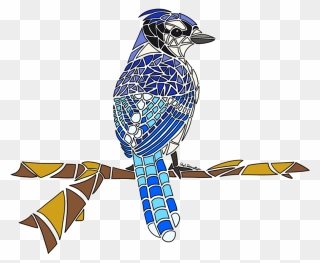Mosaic Bluejay - Blue Jay Clipart