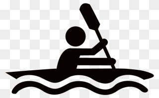 Kayaking Clipart Black And White - Png Download