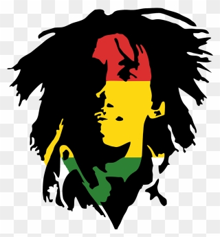 Bob Marley Silhouette Painting Clipart
