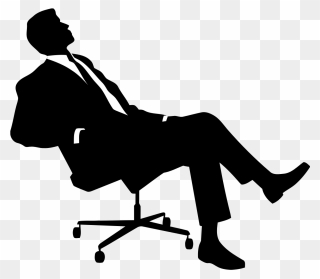 Work Man Sitting Ceo Clipart Black And White- - Easy Going Clipart - Png Download