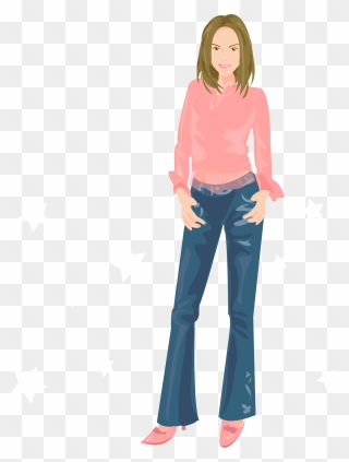Woman In Jeans Clipart - Png Download