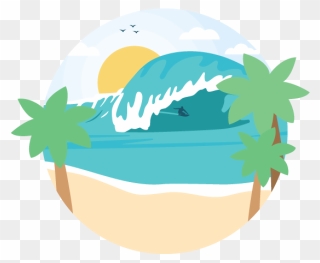 Surfin - Surfing Palm Tree Clipart Transparent - Png Download