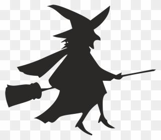 Broom Witchcraft Silhouette - Halloween Witch Icon Clipart