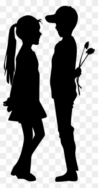Boy And Girl Silhouette Clipart