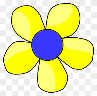 Blue And Yellow Flower Shaded Svg Clip Arts - Blue And Yellow Flowers Clipart - Png Download