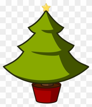 Simple Christmas Tree Cartoon Clipart
