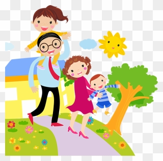 We Have The Perfect Solution - Happy Family Cartoon Clipart