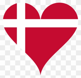 Heart Love Flag Denmark Red Cross Europe - Flag Clipart