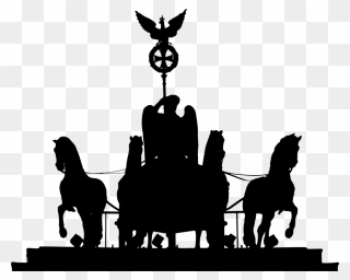Horse,chariot,silhouette - Brandenburg Gate Vector Clipart