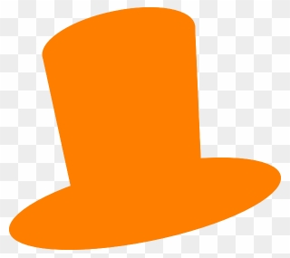 Orange Hat Clip Art - Orange Top Hat Clipart - Png Download