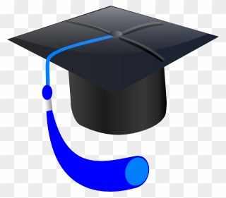 Blue Graduation Cap Clip Art - Graduation Cap With Blue Tassel - Png Download