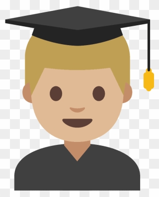 Man Student Emoji Clipart - Clipart Graduation Girl Face - Png Download