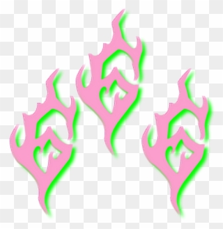 #666 #pink #green #flames #devil #satan #satanist #goth - 666 Png Clipart