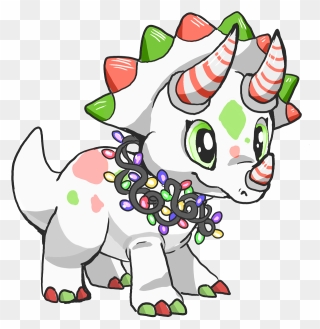 Christmas Triceratops Clipart - Png Download