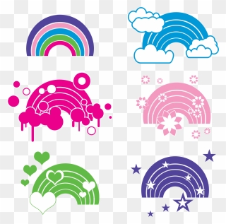 Clipart - Pink And Purple Rainbow Clipart - Png Download