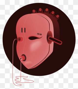 Pink Robot Face - Cara Electronica Clipart