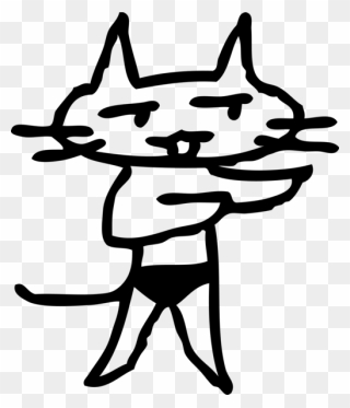 Cat Caricature Drawing - Clip Art - Png Download