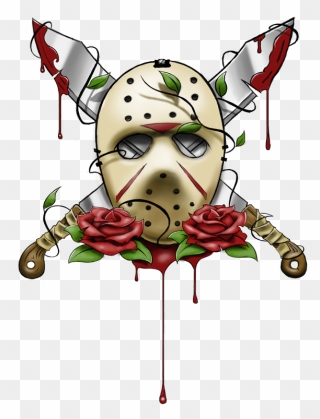 Horror Clipart Casper - Jason Voorhees Mask Tattoo Design - Png Download