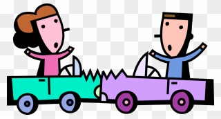 Vector Illustration Of Automobile Motor Vehicle Car - Car Crash Animated Clipart