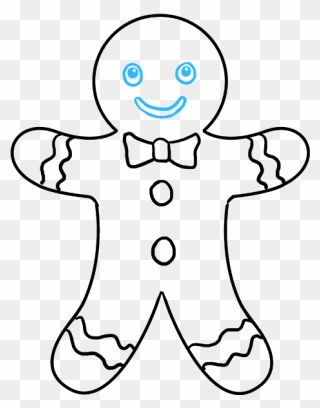 How To Draw Gingerbread Man - Gingerbread Man Easy Drawing Clipart