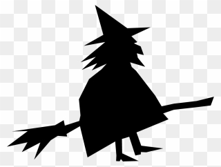 Witch On Broomstick Clipart - Png Download