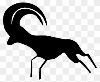 Antelope, Neolithic, Sahara, Ancient, Animal, Primitive - Silhouette Of Cave Art Clipart