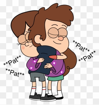 Hugging Clipart Happy Mum - Dipper And Mabel Hugging - Png Download